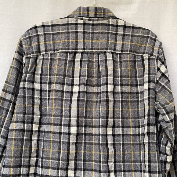 LL Bean Shirt Mens Large Tall Gray Plaid Flannel Button Up Long Sleeve Casual - Picture 8 of 9